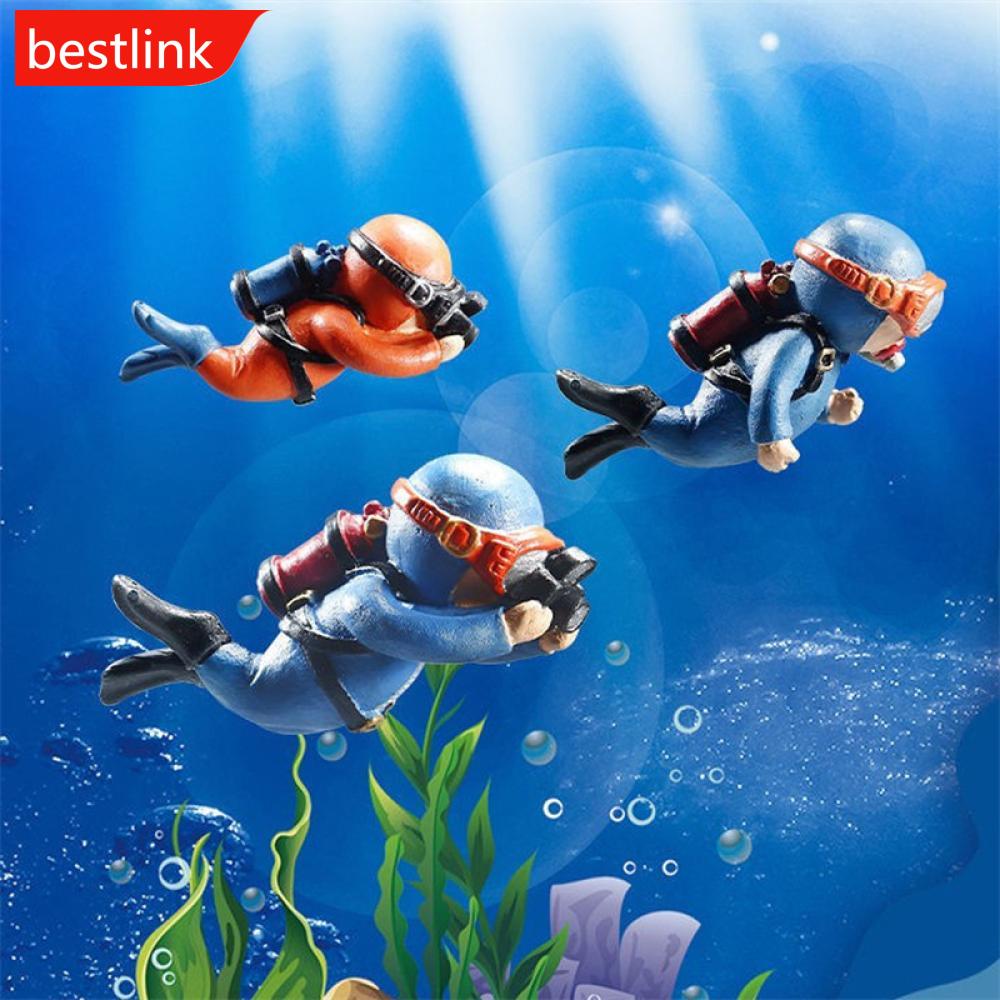 Enfeite de Aquário Mergulhador Cartoon Fofo Decor