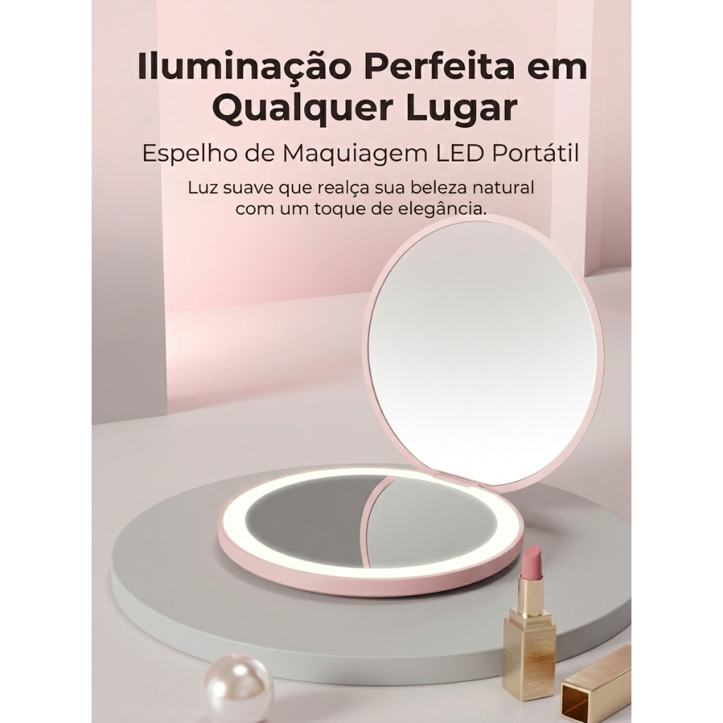 Luz LED espelho Portátil Criativa Cosmética Espe