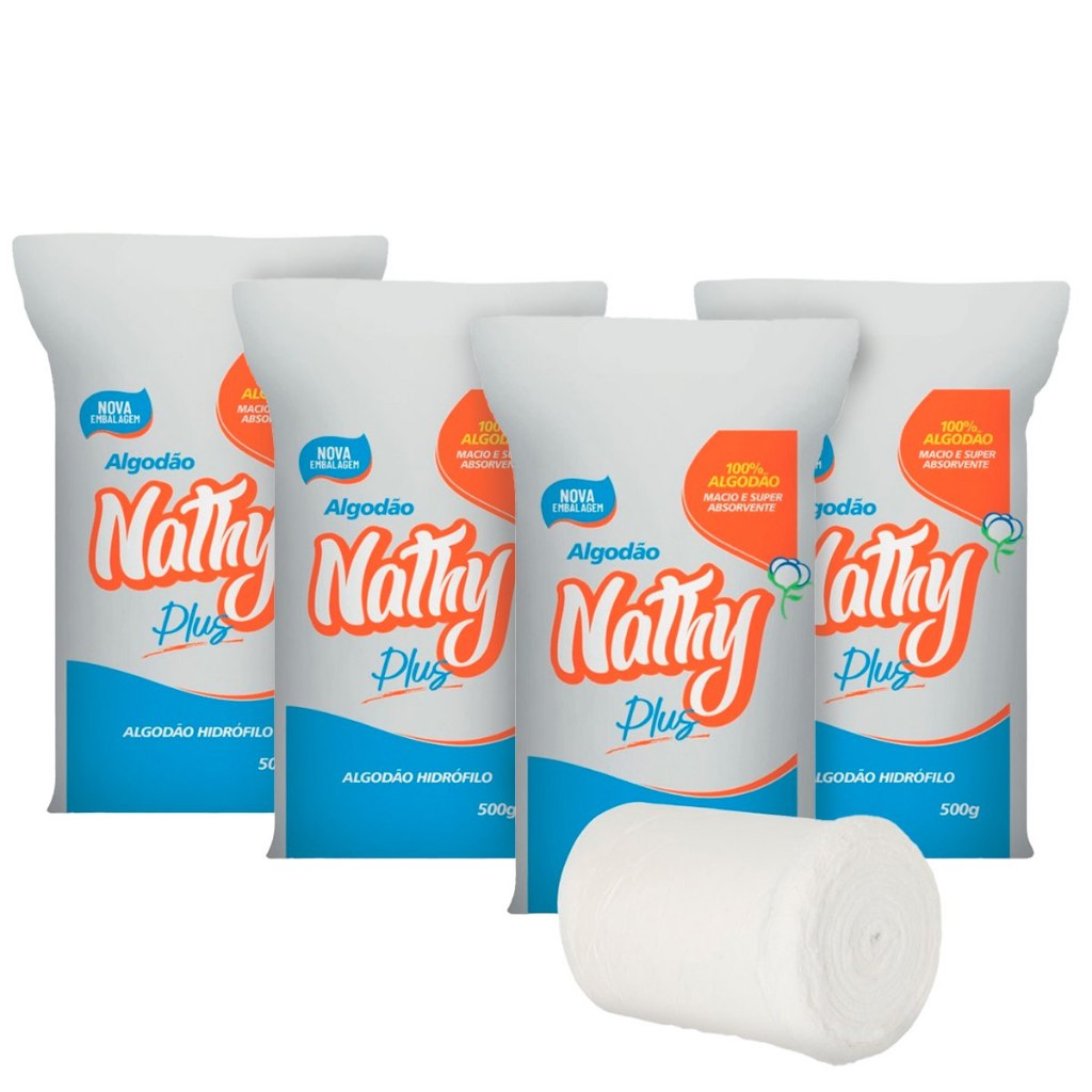 Kit 2/3/4 Algodão hidrófilo em Rolo 500g Macio e