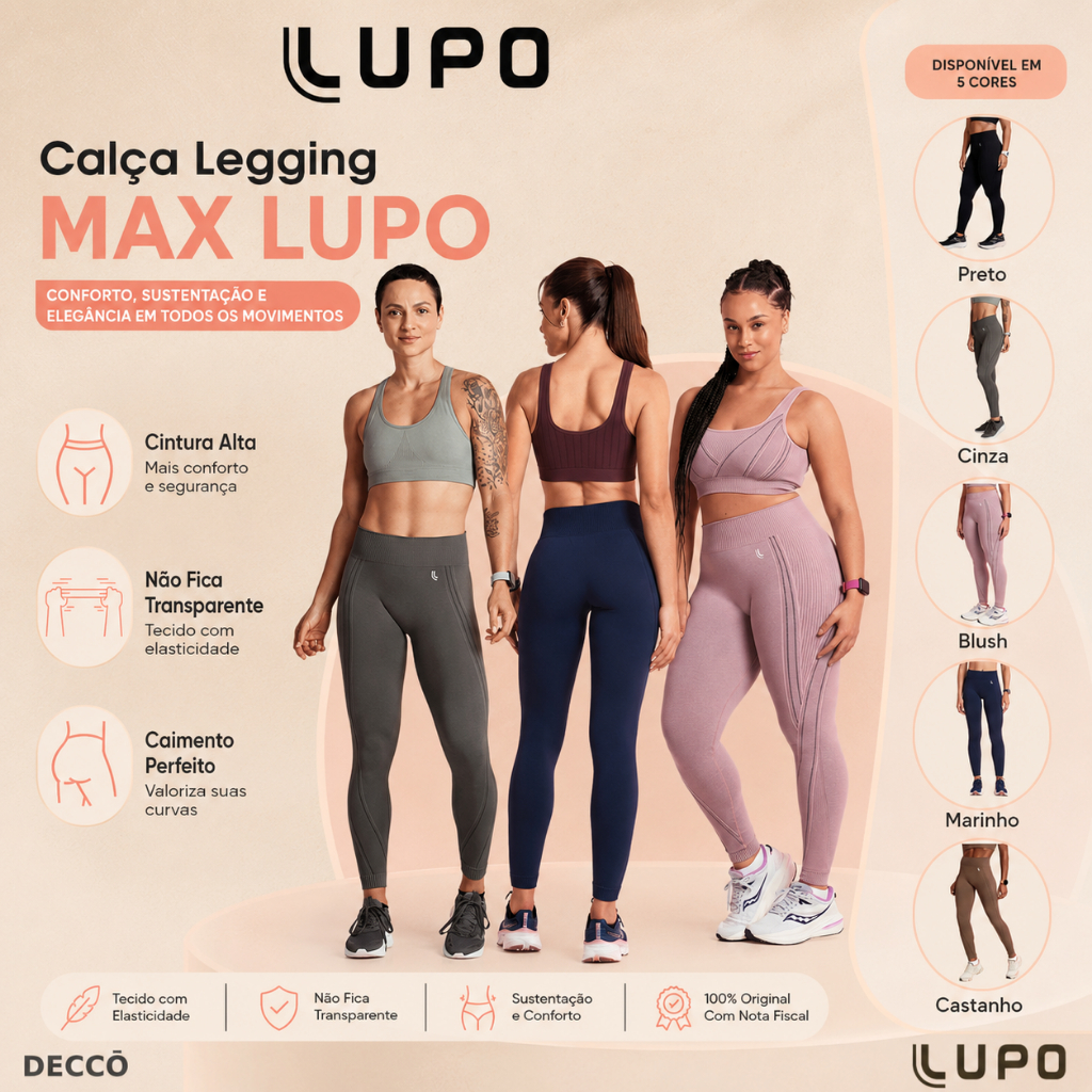 Calça Leg Legging Max Lupo Sport Tecnologia Sem C
