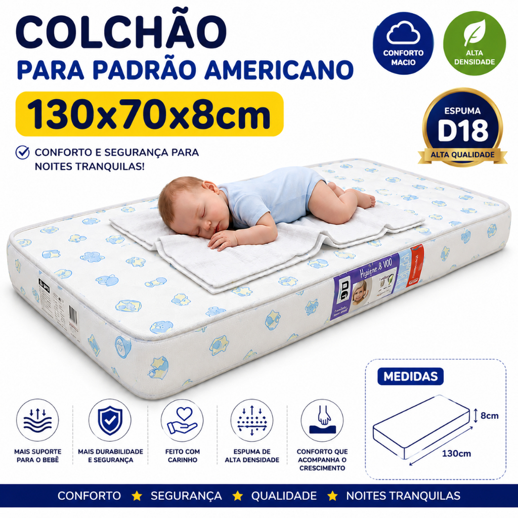 Colchão Para Berço Padrão Americano 130X70 RBN-