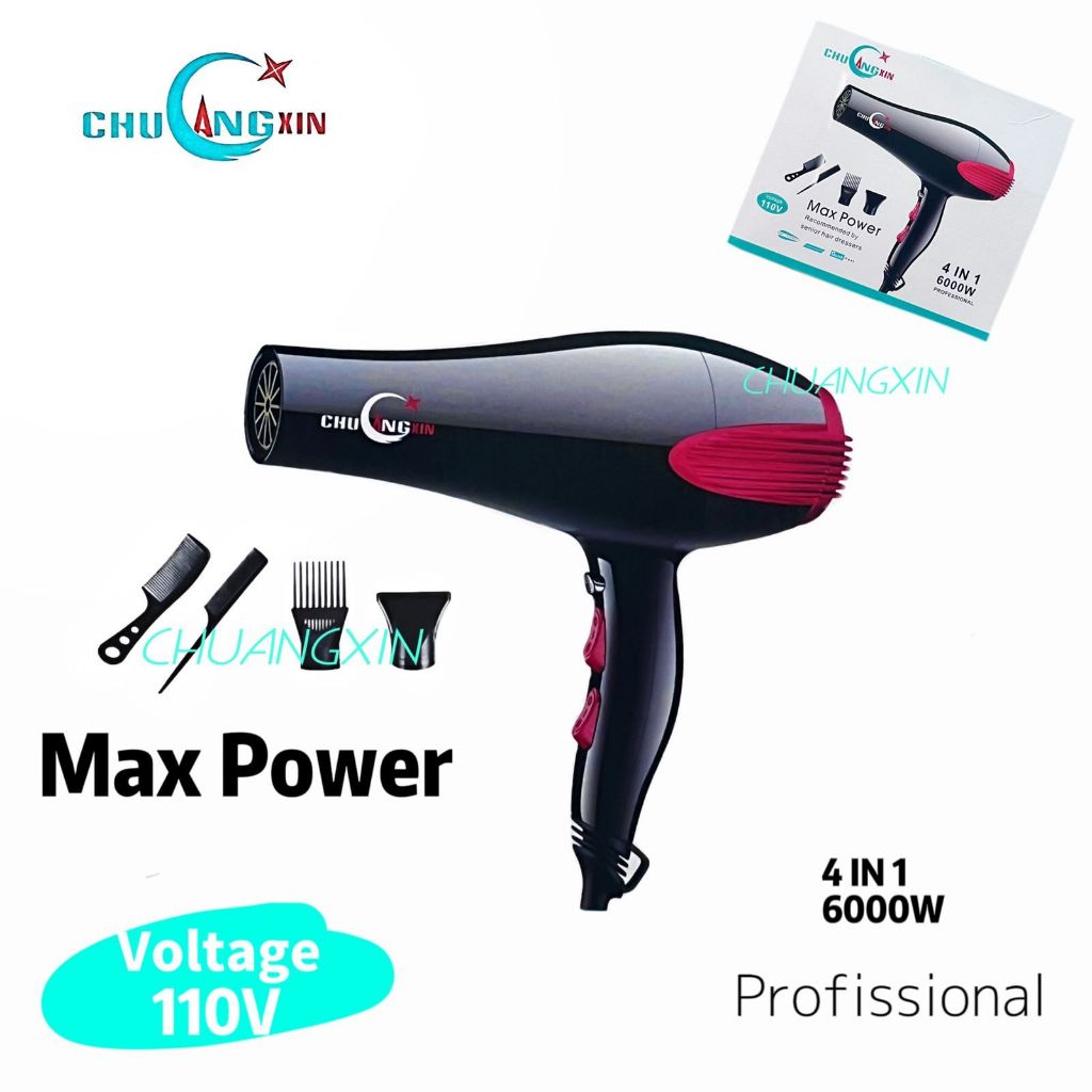 Secador De Cabelo Turbo Profissional 6000w 4 Em 1 
