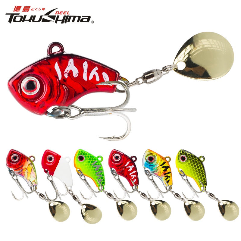 1PC Vib Lure 6 Cores Iscas De Pesca Em Metal Rotat