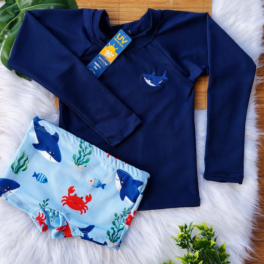 Sunga BOXER  infantil + Blusa Proteção térmica 