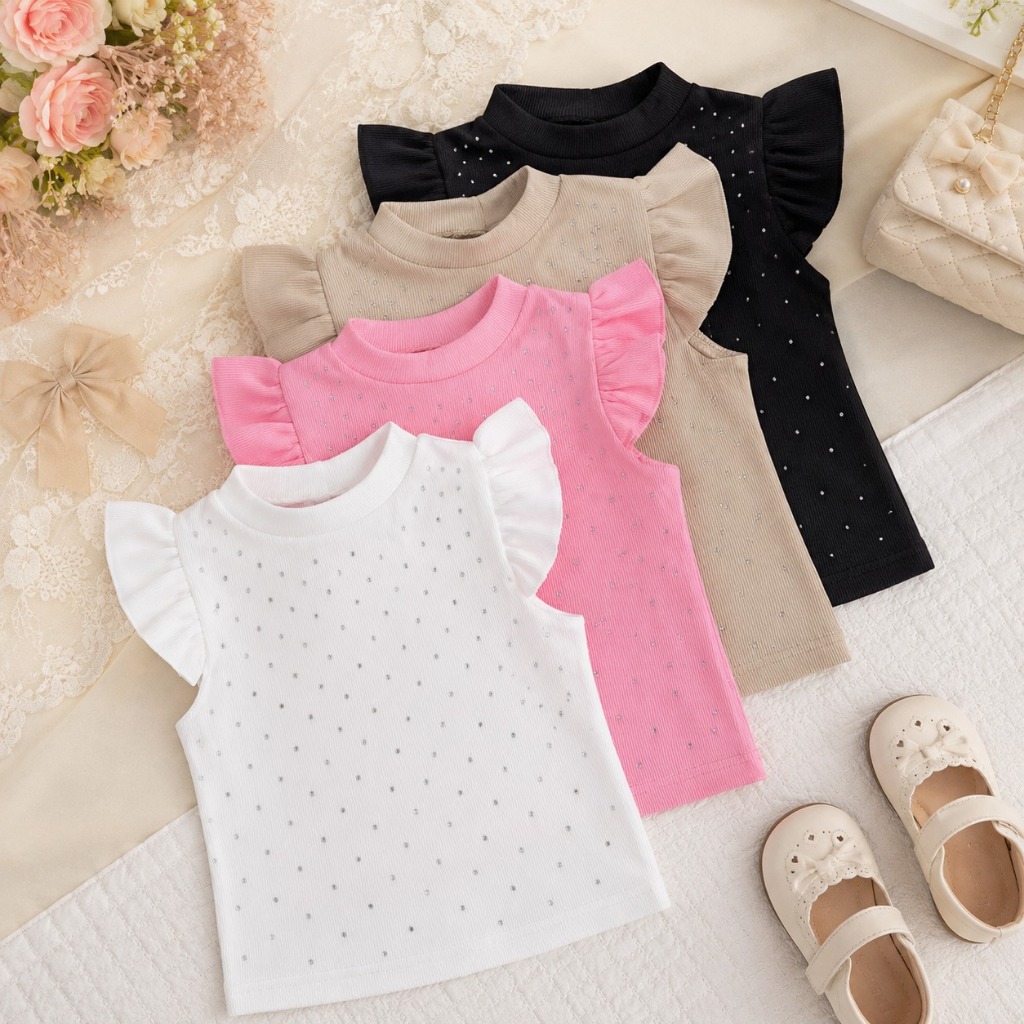 KIT COM 3 BLUSA INFANTIL MENINAS PEDRARIA PRINCESA