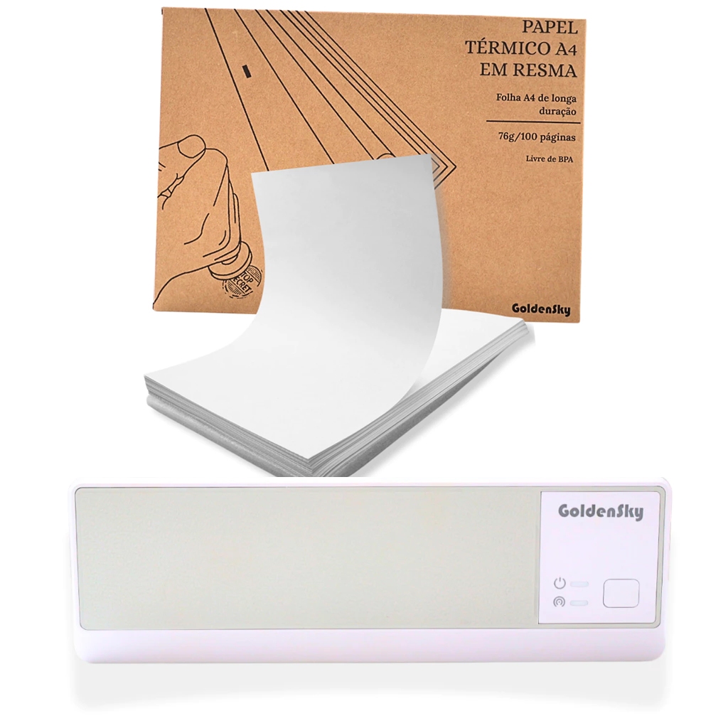 Impressora Térmica A4 Bobina Bluetooth Portátil 