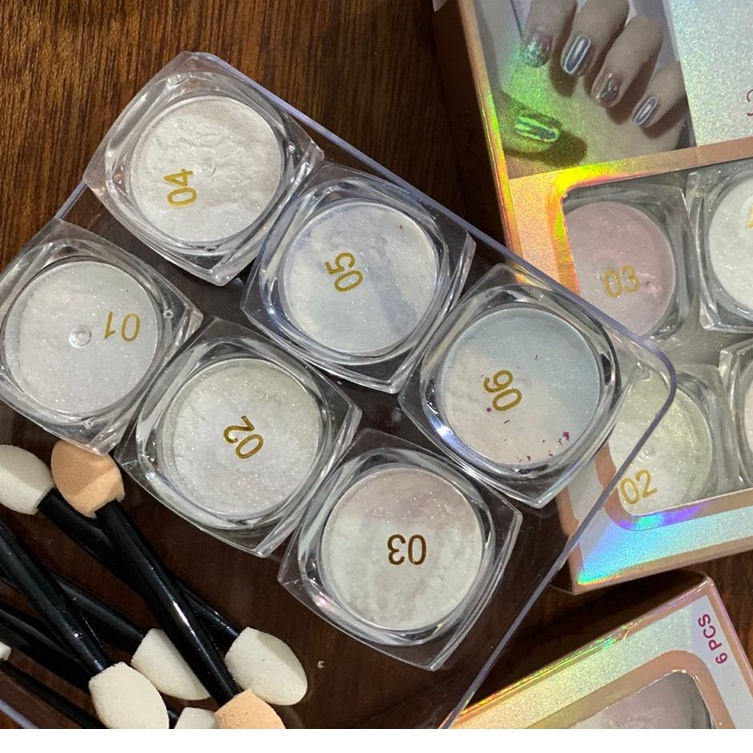 Kit Pó Cromado Encapsulado Perolado – 6 cor