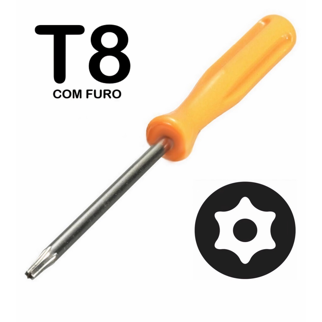 Chave Torx T8 Com Furo p/ Abrir Ps4 Ps3 Ps4 Pro, X
