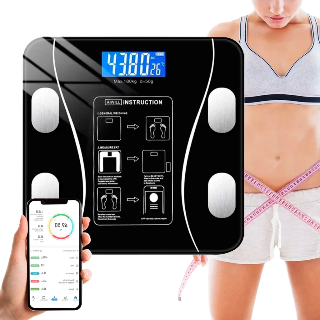 Balança Bioimpedancia Digital Bluetooth Corporal 