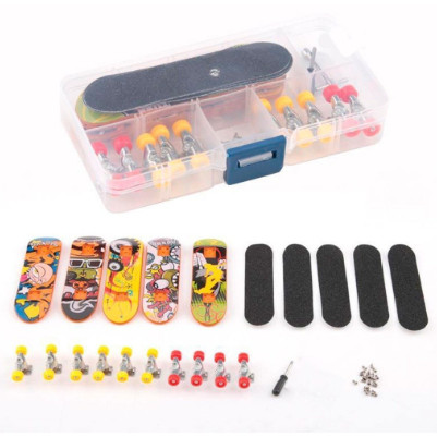 Kit Skate de Dedo 5 peças skate, 5 lixas adesivas