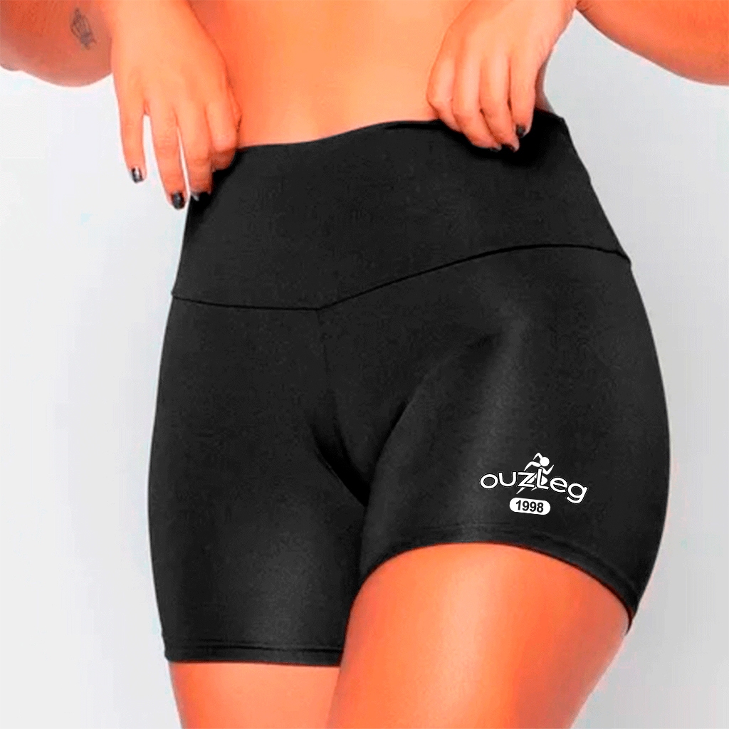 Shorts Legging Suplex Feminino Curto Cintura Alta