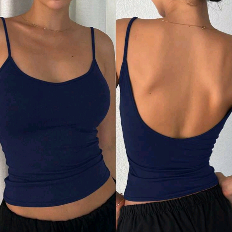 Regata Cropped  Alcinha Costas Abertas Feminina Bl