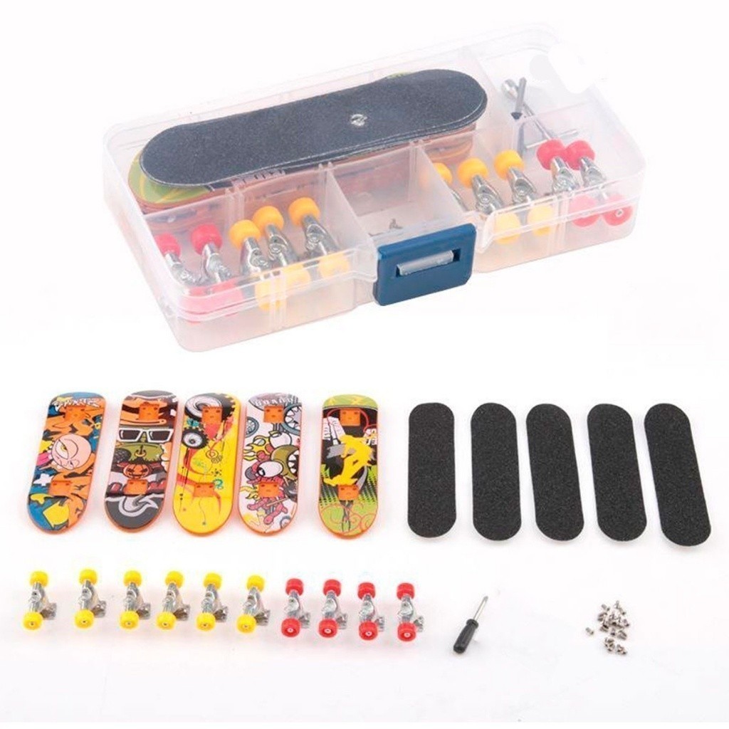 Kit Skate de Dedo Fingerboard 5 Peças com Lixas A