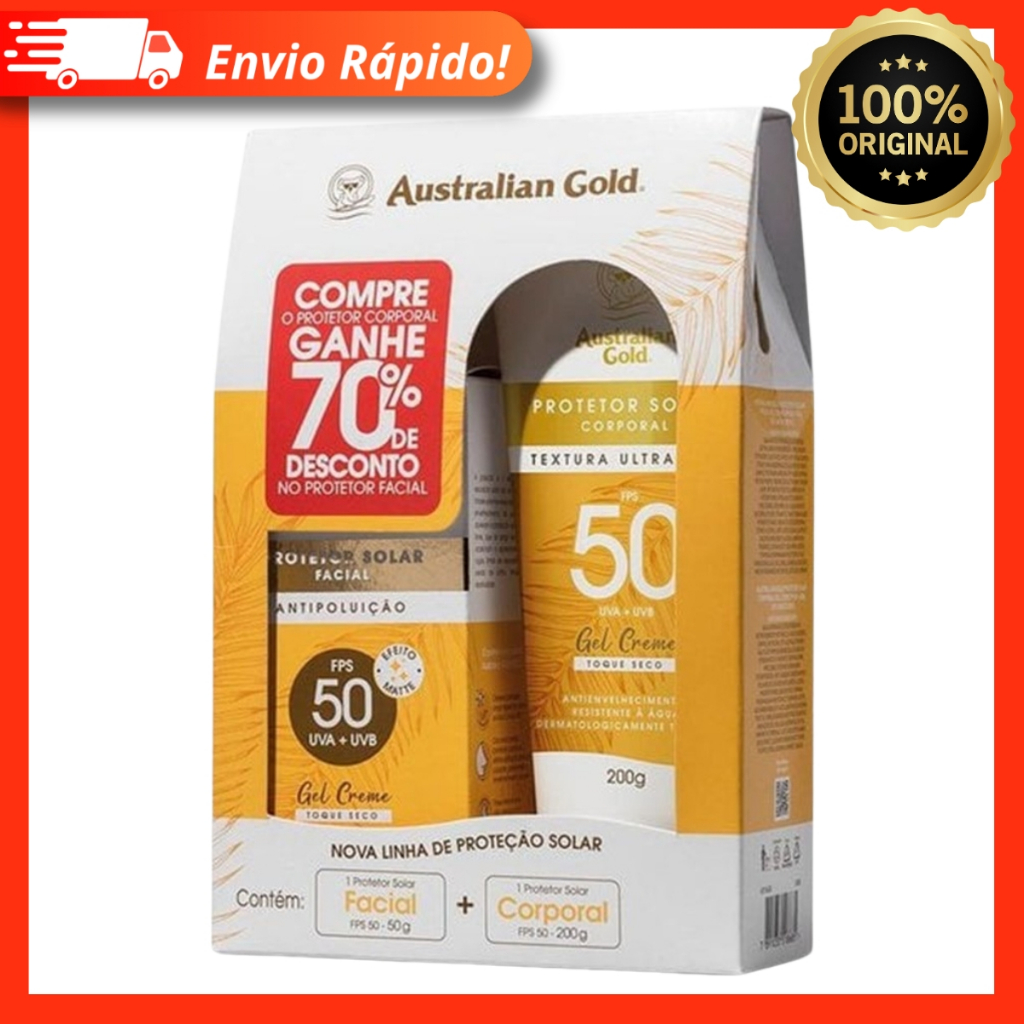 Kit Protetor Solar Corporal Australian Gold FPS50 