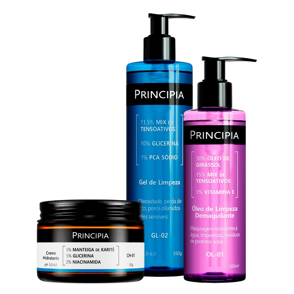 Principia Kit Trio Demaquilante e Hidratante c/ Ge