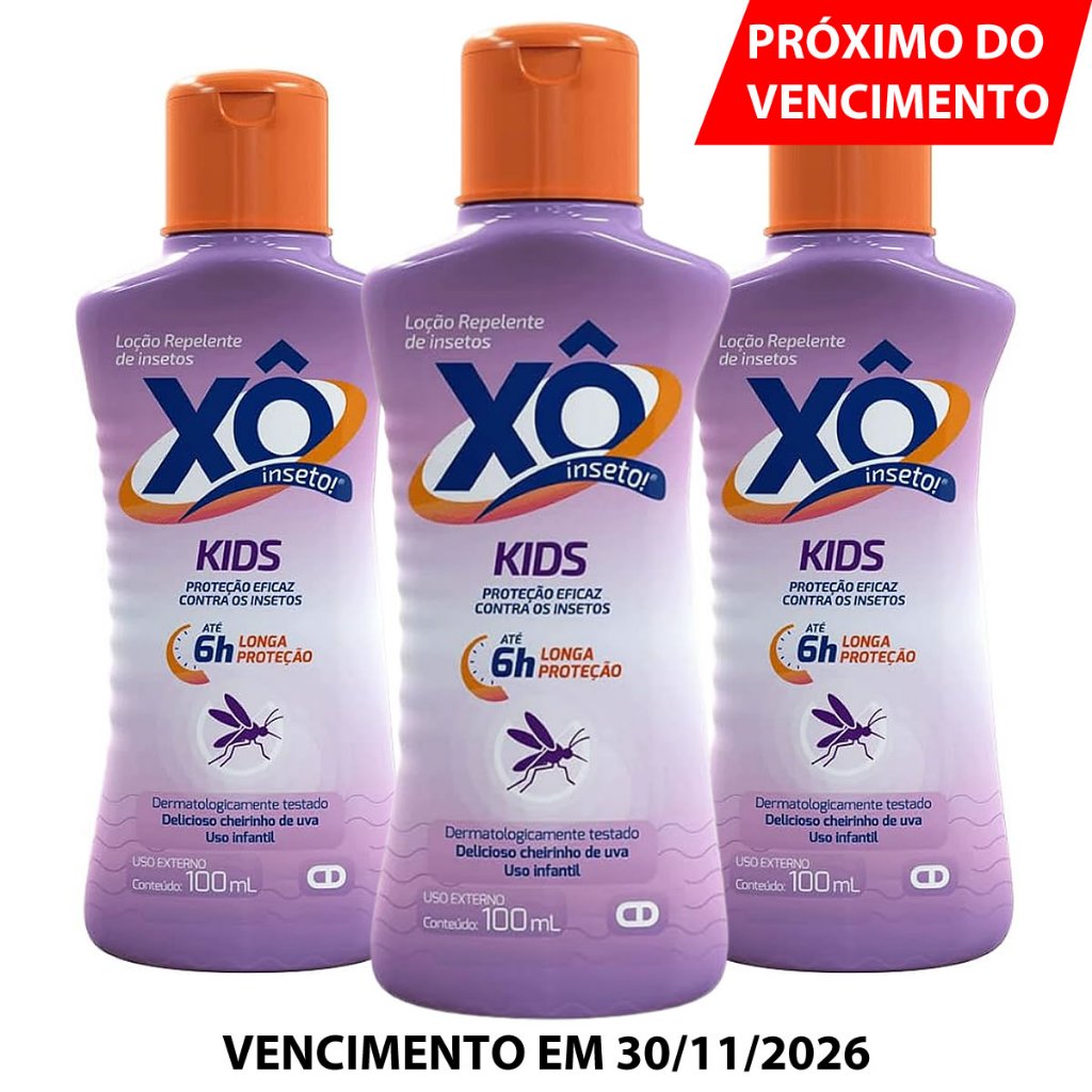 Xô Inseto Kids Loção 100ml – Kit c/ 3 uni