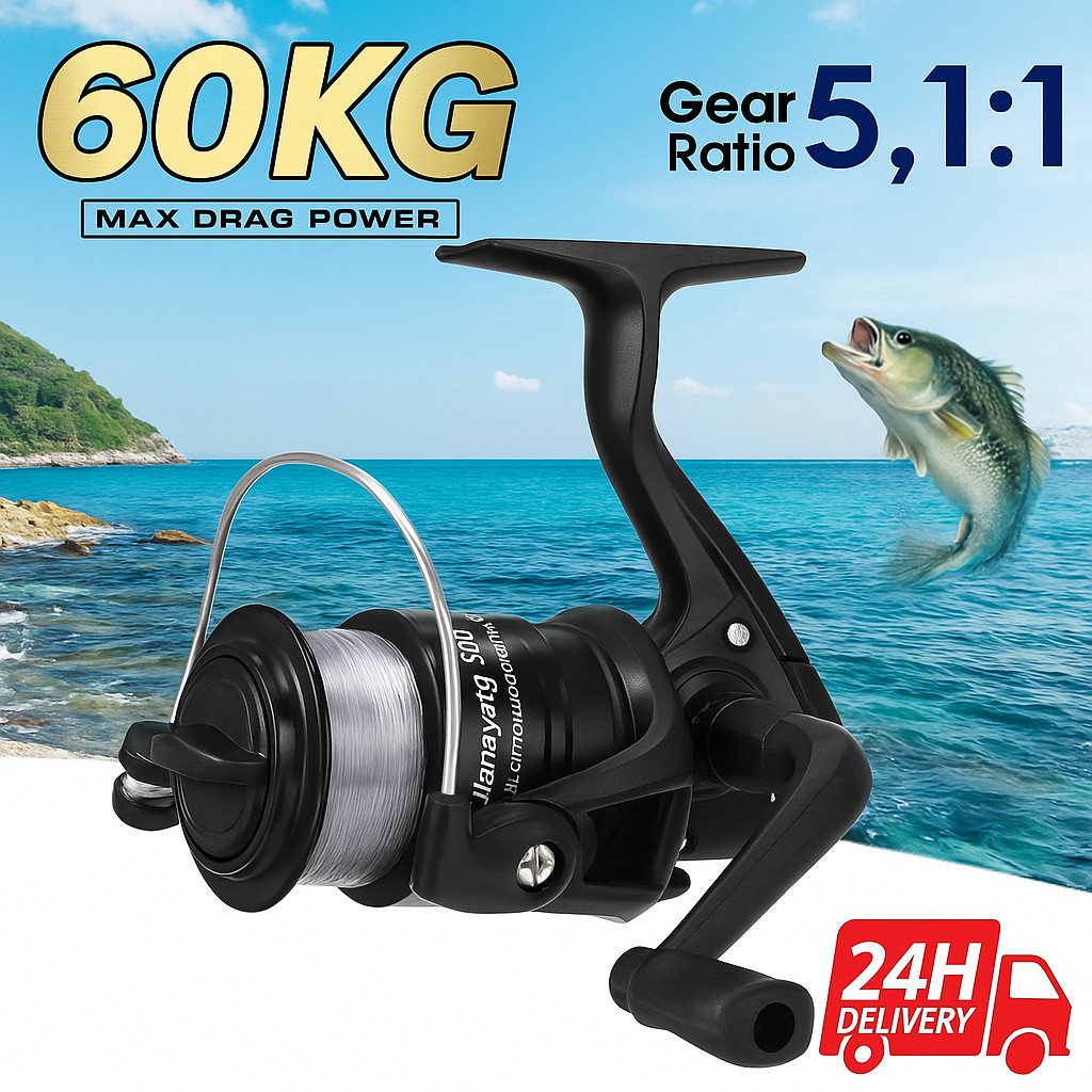 Molinete de Pesca Ultralight 5.1:1  3 Rolamentos, 