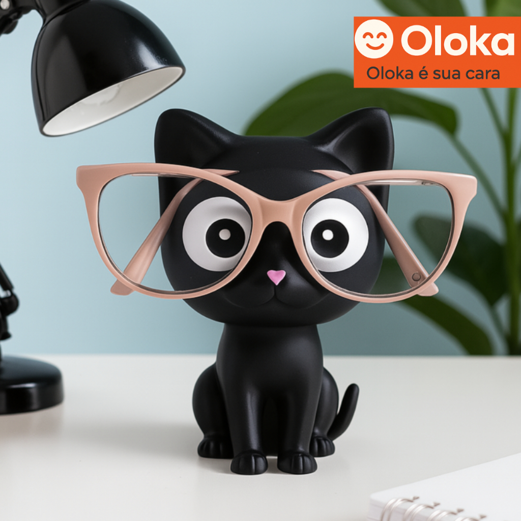 Porta Óculos Gatinho Fofo | Suporte Decorativo e 