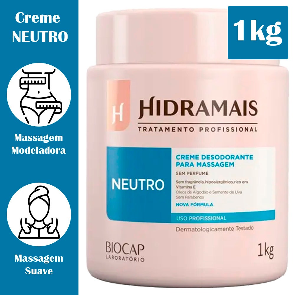 Creme Hidramais Neutro para massagem corporal 1kg 