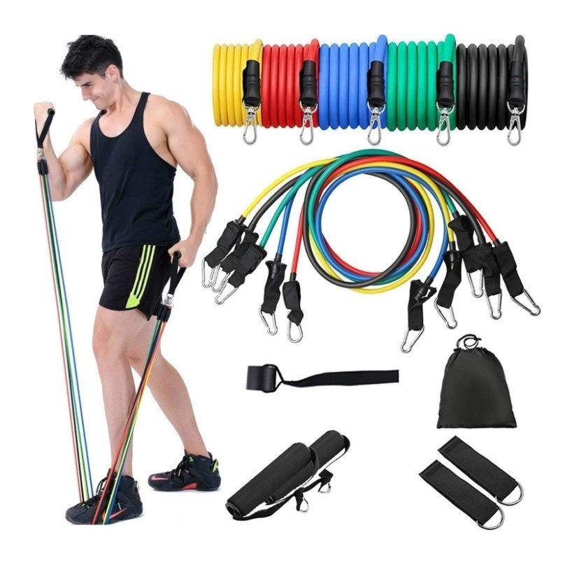 Kit Power Tube Elastico Musculação Crossfit pila