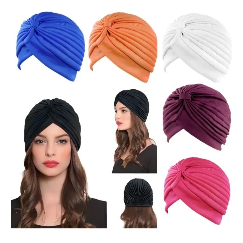 Turbante Feminino Com Elástico Chapéu Indiano Es