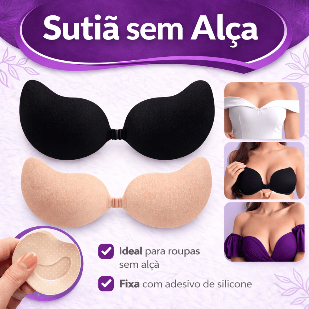 Sutiã Sutian Silicone Invisível Aumenta Volume S