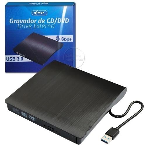 Gravador e Leitor CD/DVD Externo Knup KP-LE303 Sli