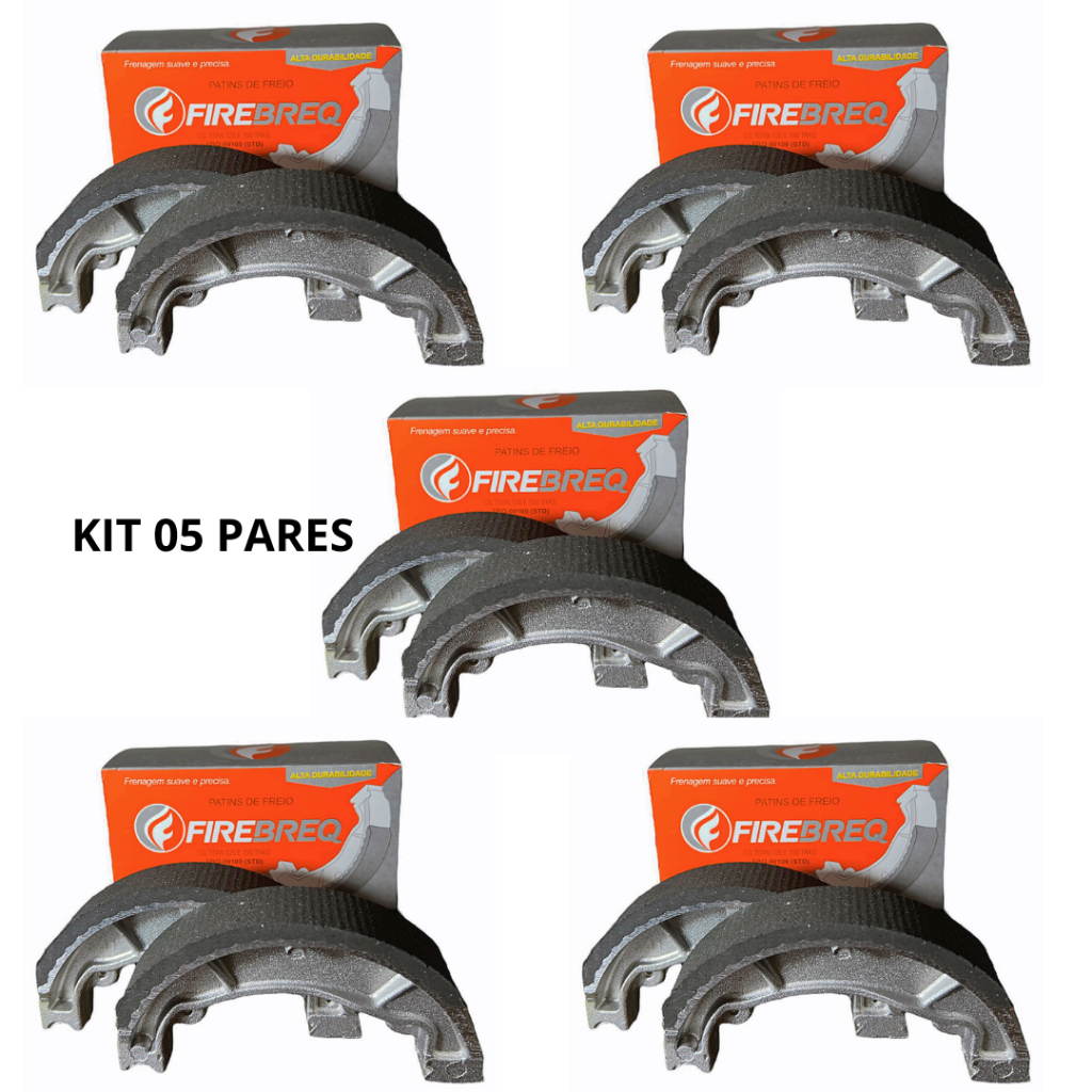 Kit 05 Pares *0,50* Patim Lona De Freio Honda Biz