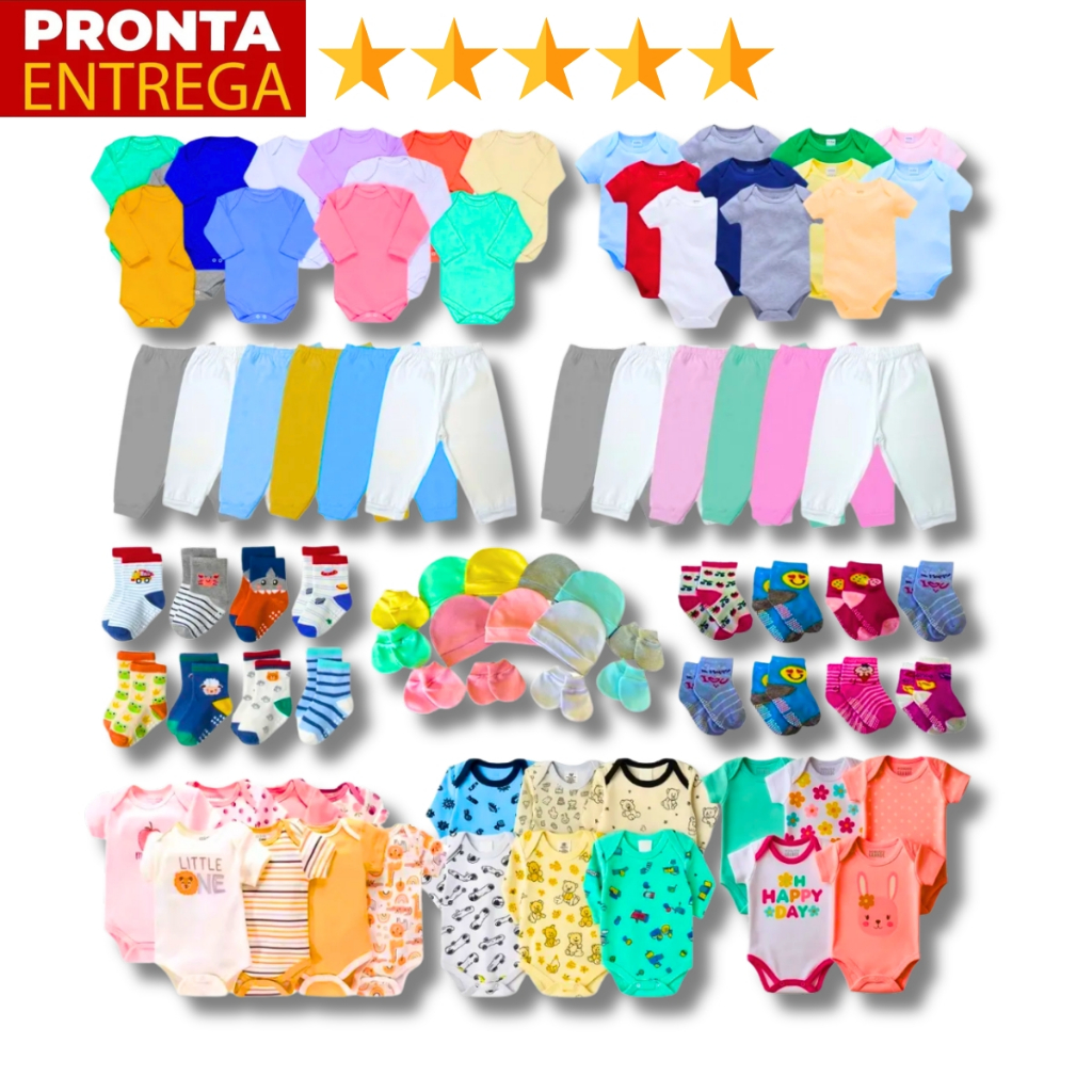 Kit 30 Peças Conjunto Enxoval Bebê Roupa Calça 