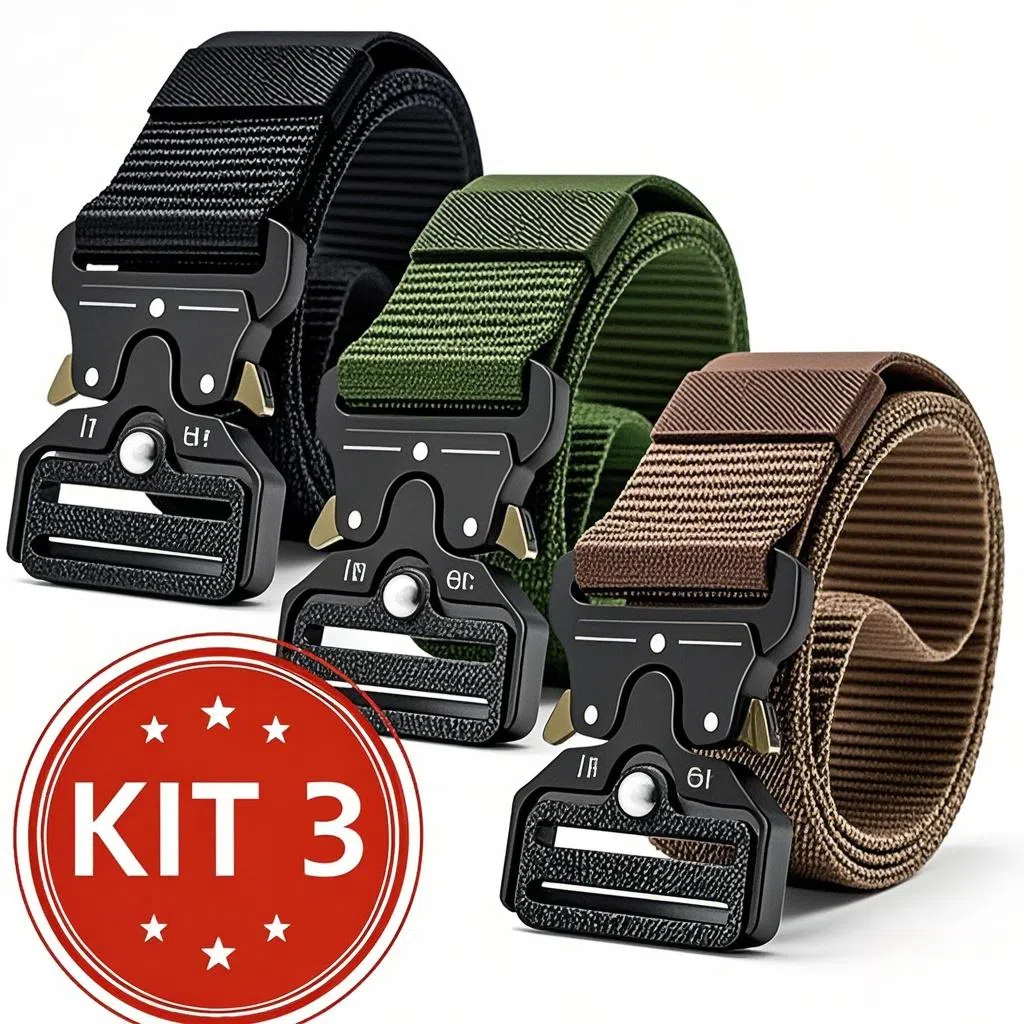 Kit 3 Cintos Preto Cafe Verde Moda Cinto Largo Mas