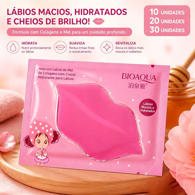 Máscaras Labial De Mel de colágeno com cristal h