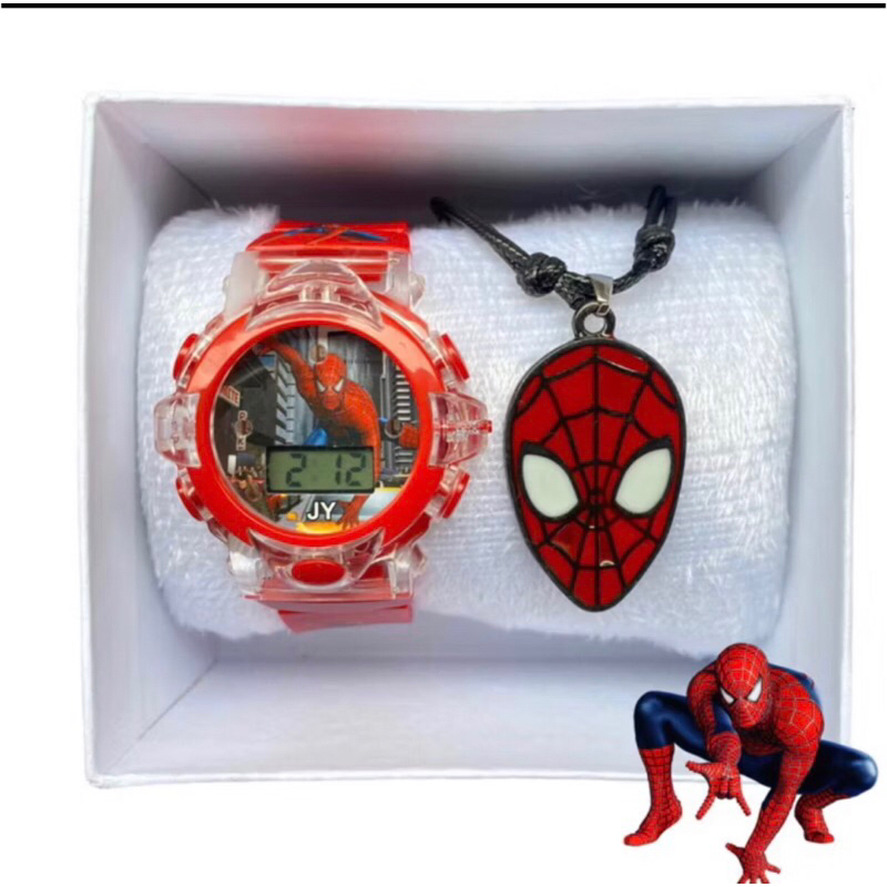 Kit de Relogio Infantil Menino do Homem Aranha Sup