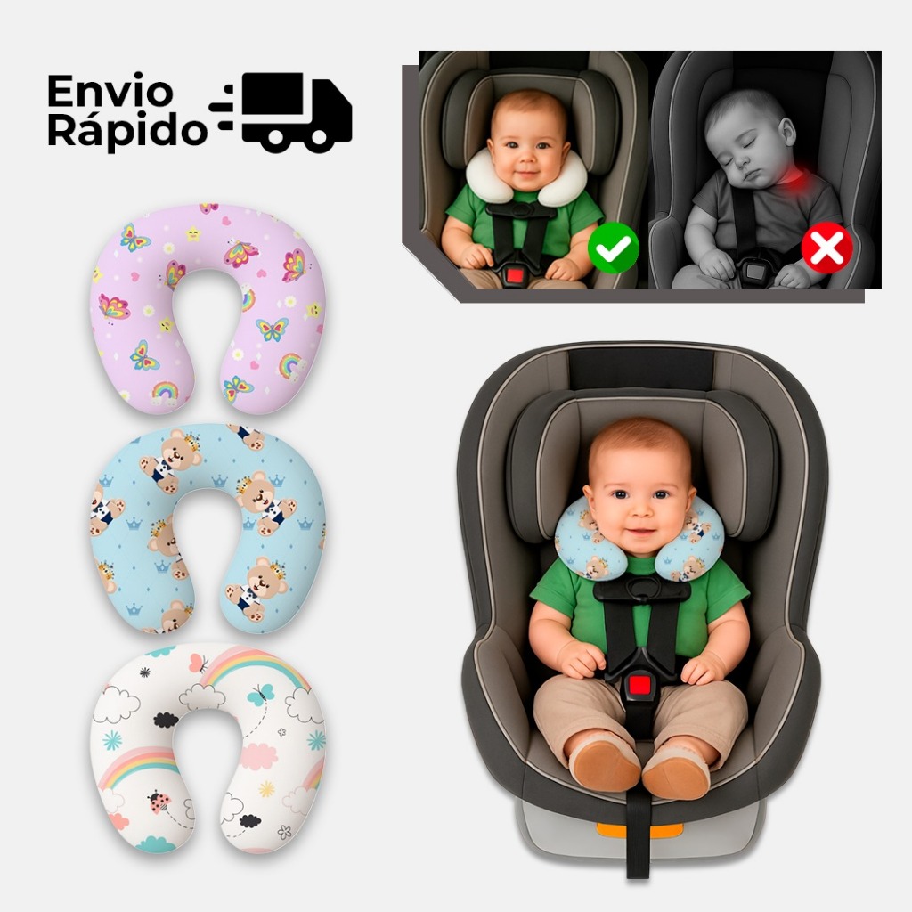 Almofada de pescoço  travesseiro viagem Bebê cri