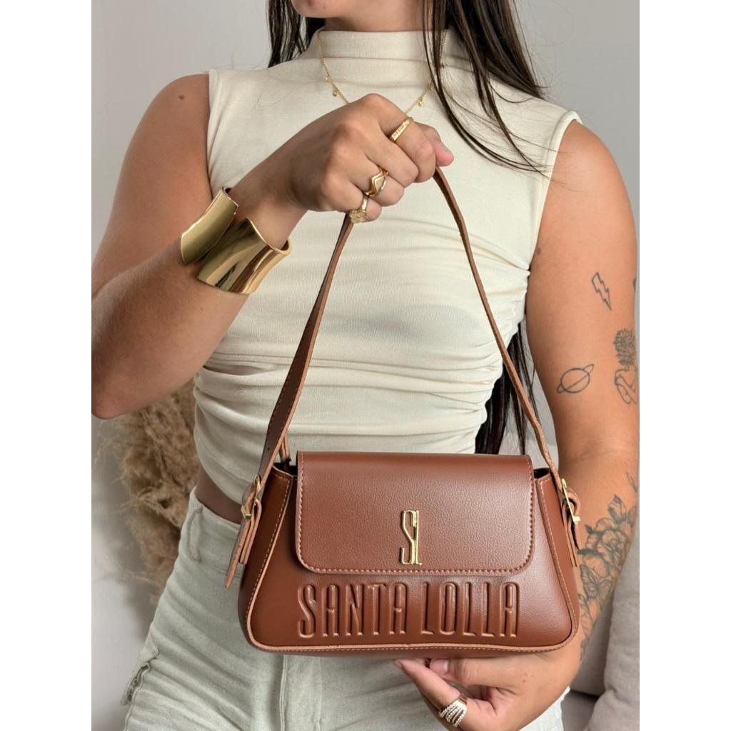Bolsa feminina pequena baguete alça de ombro e al