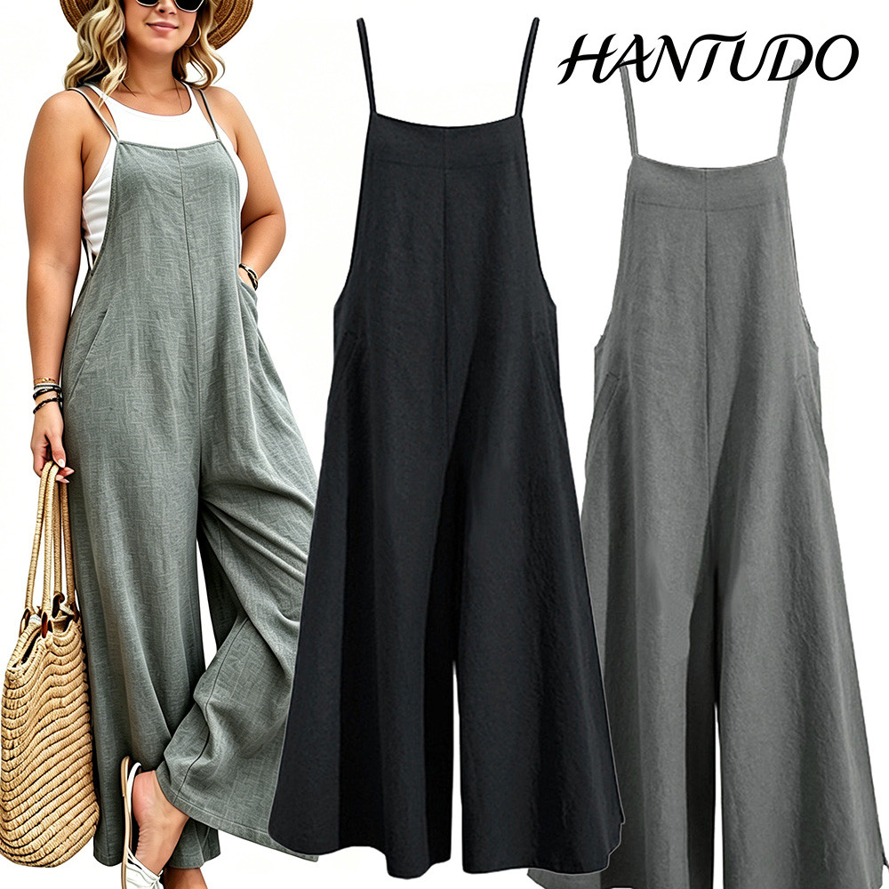 Macacão Solto Feminino De Verão Plus Size, Calç