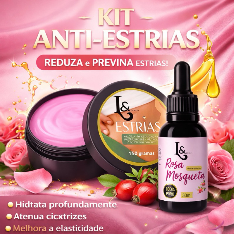 Kit Creme Redutor Estrias  + Óleo Rosa Mosqueta 1