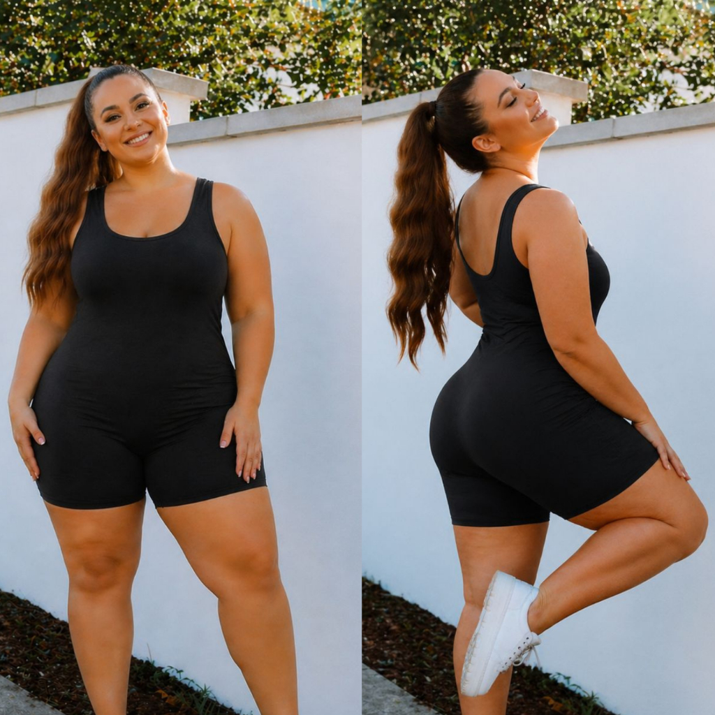 Macaquinho Feminino Fitness Slim Plus Size Suplex 