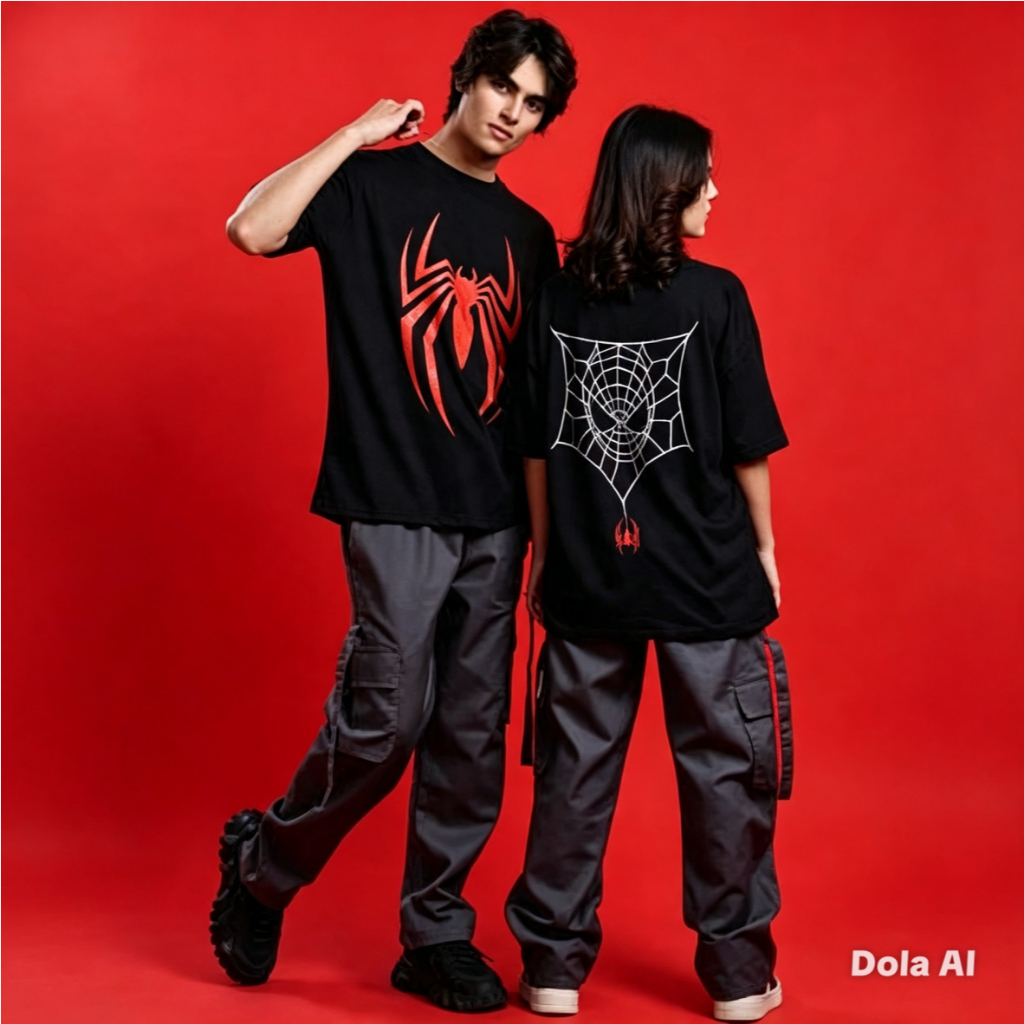 Camisetas Casal Aranha Kit 2 Peças Estilosa Para 