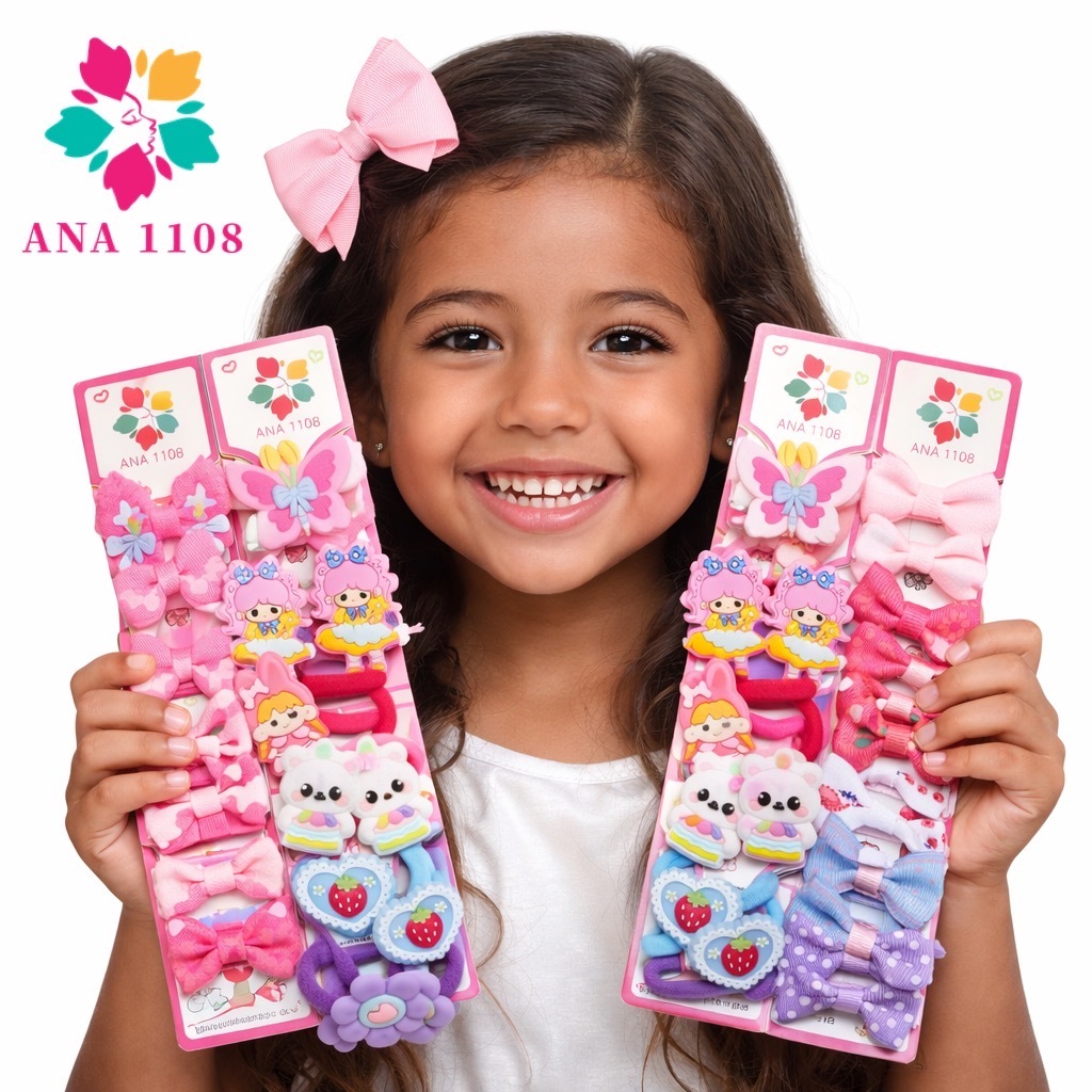 ANA 1108 Kit 24 Pcs de prendedor Infantil elastico