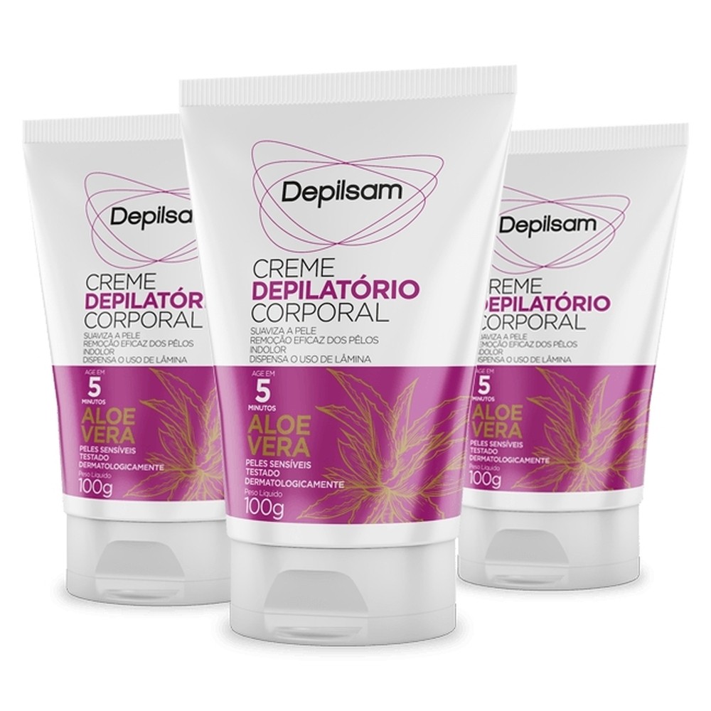 Kit Creme Depilatório Corporal Depilsam Aloe Vera