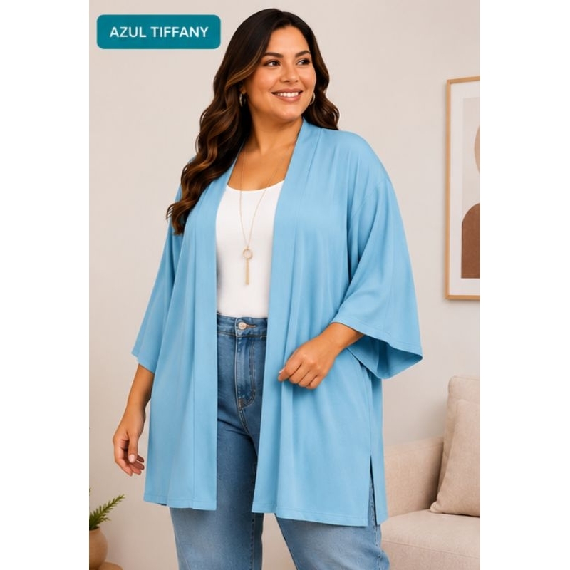 kimono plussize em viscose  Elegância para todas 