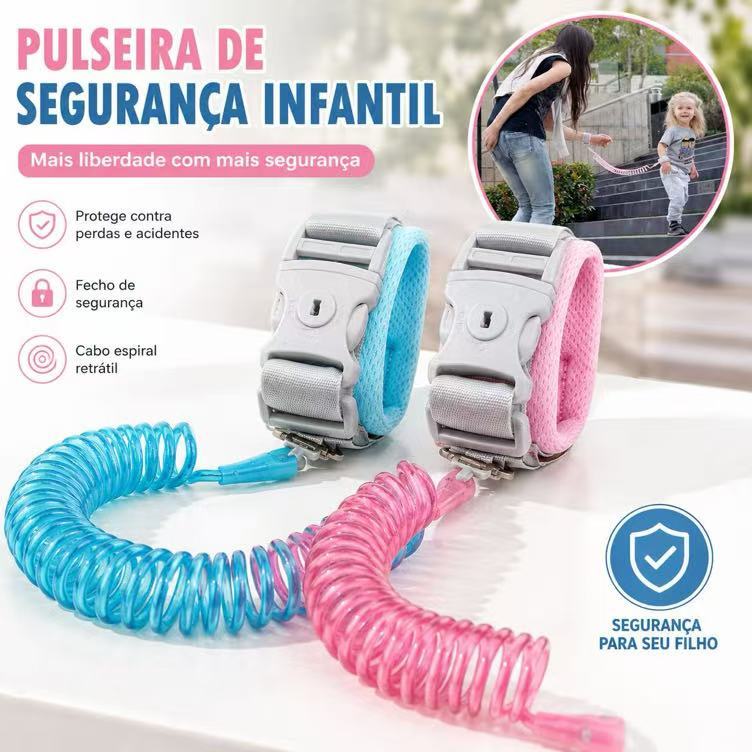 Pulseira de Segurança Infantil Retrátil Anti Per