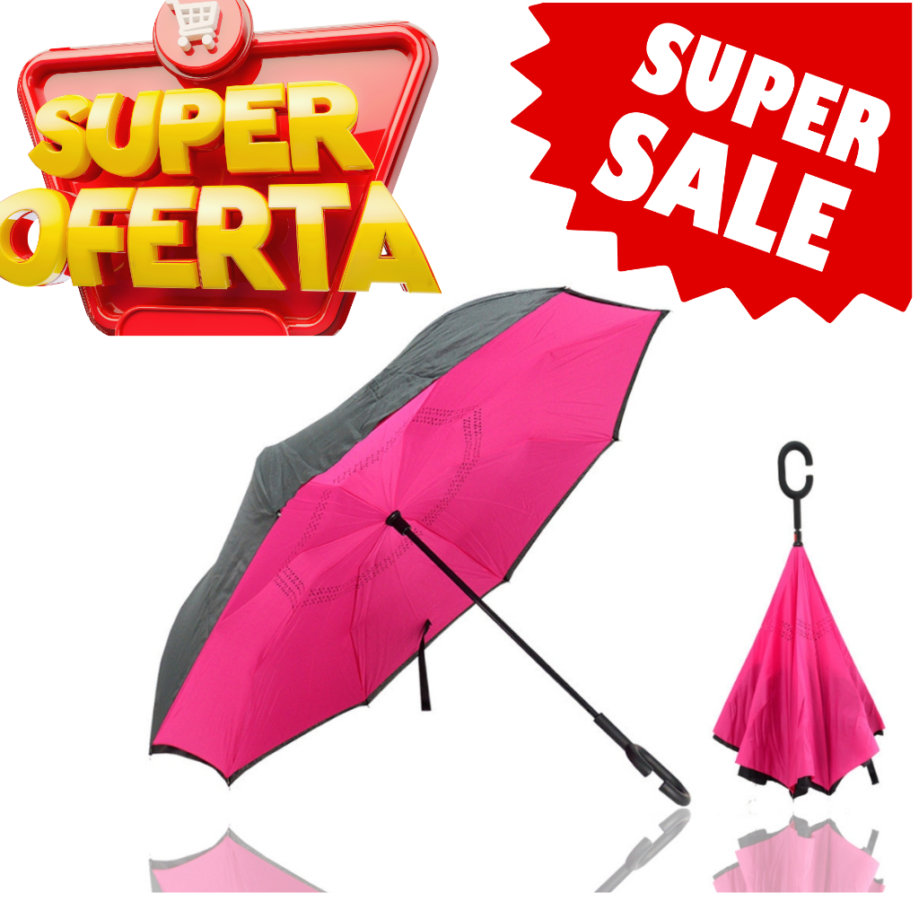Guarda Chuva Invertido Tecido Duplo Impermeável R