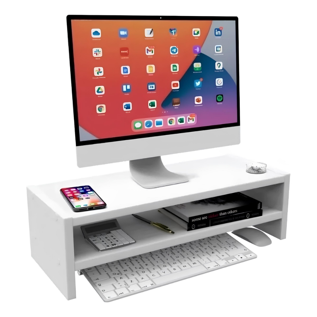 Base para Monitor Mdf 52cm Ergonômico Mesinha Hom