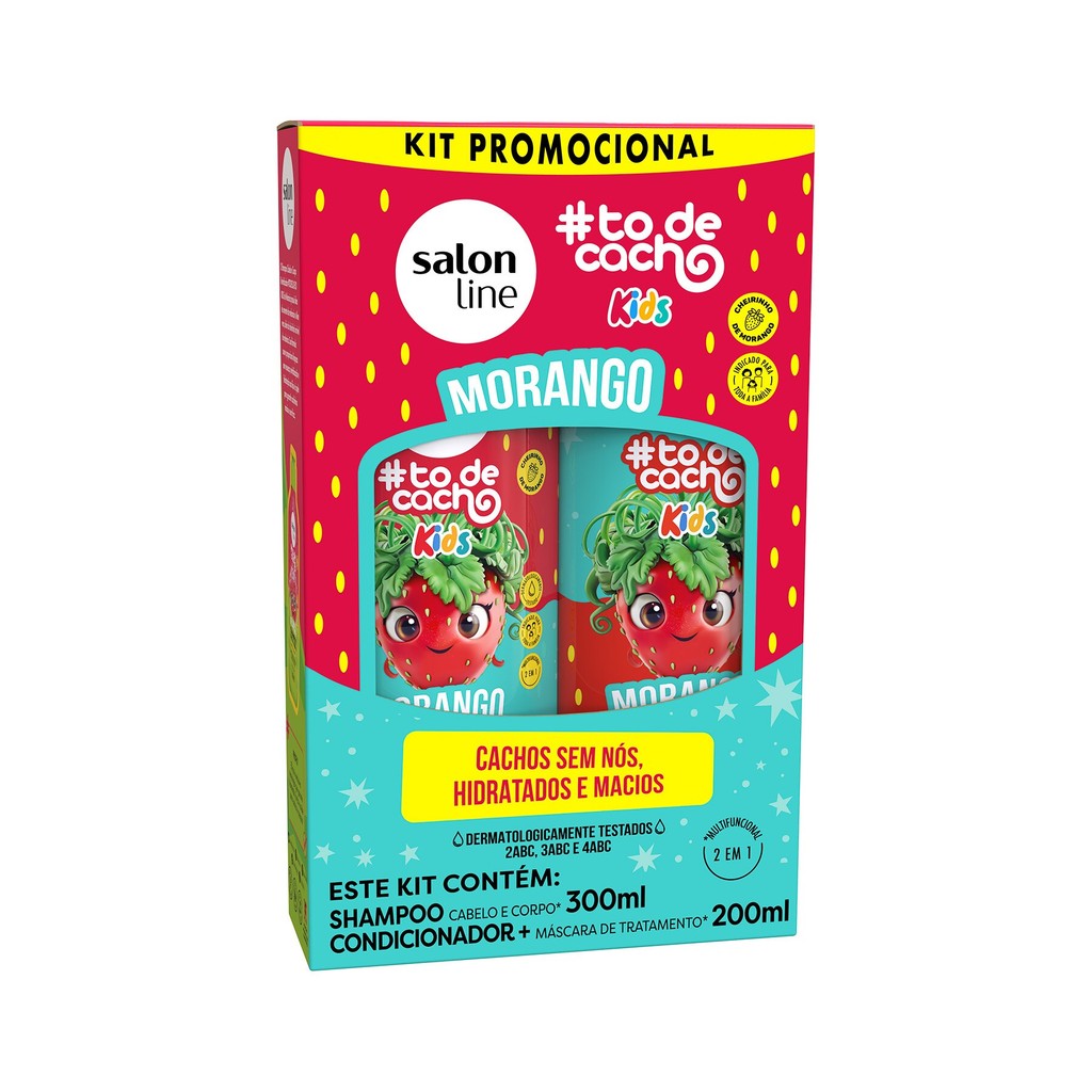 Kit Shampoo e Condicionador Morango #todecacho Kid