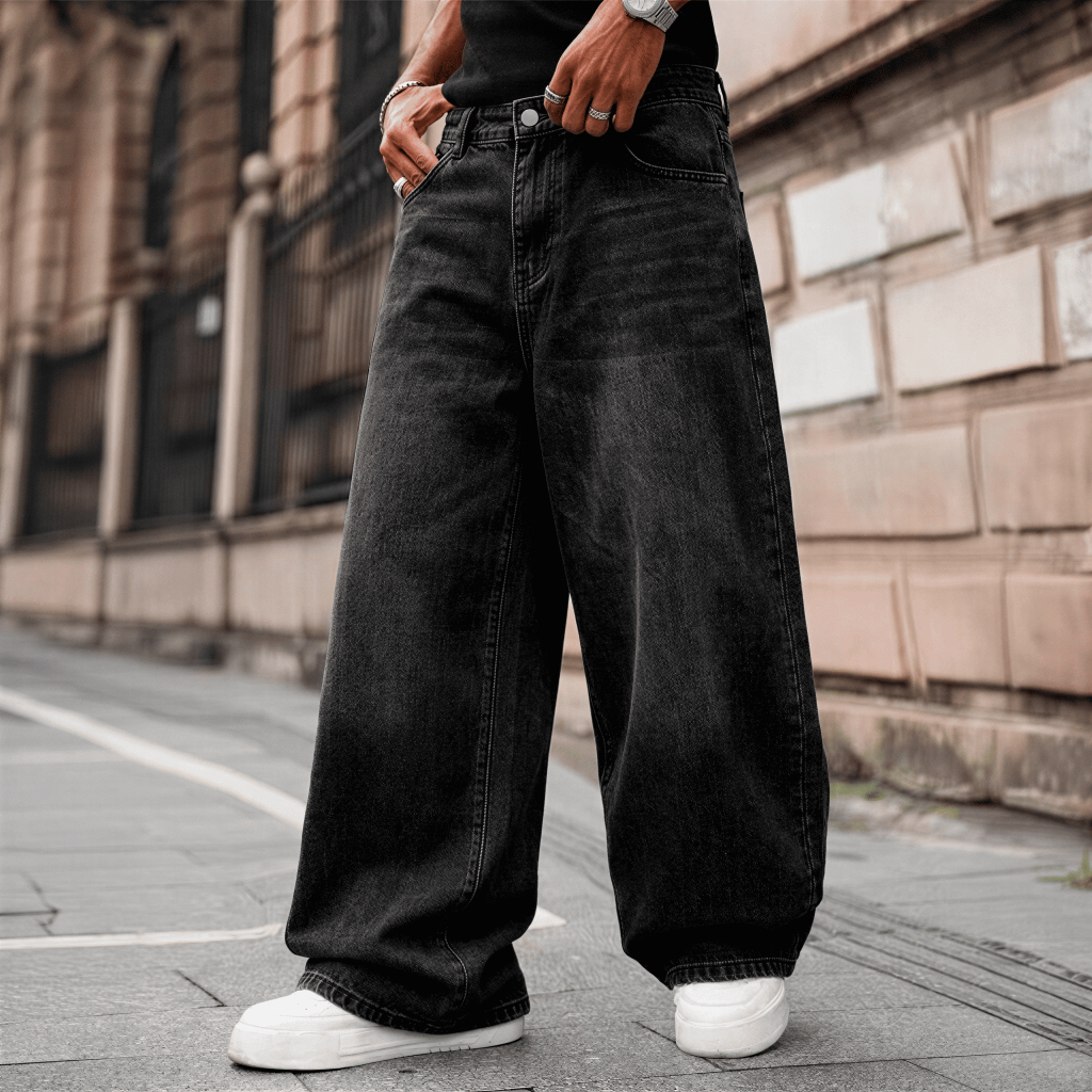 Calça Balão Jeans Baggy Masculina Boca Larga Str