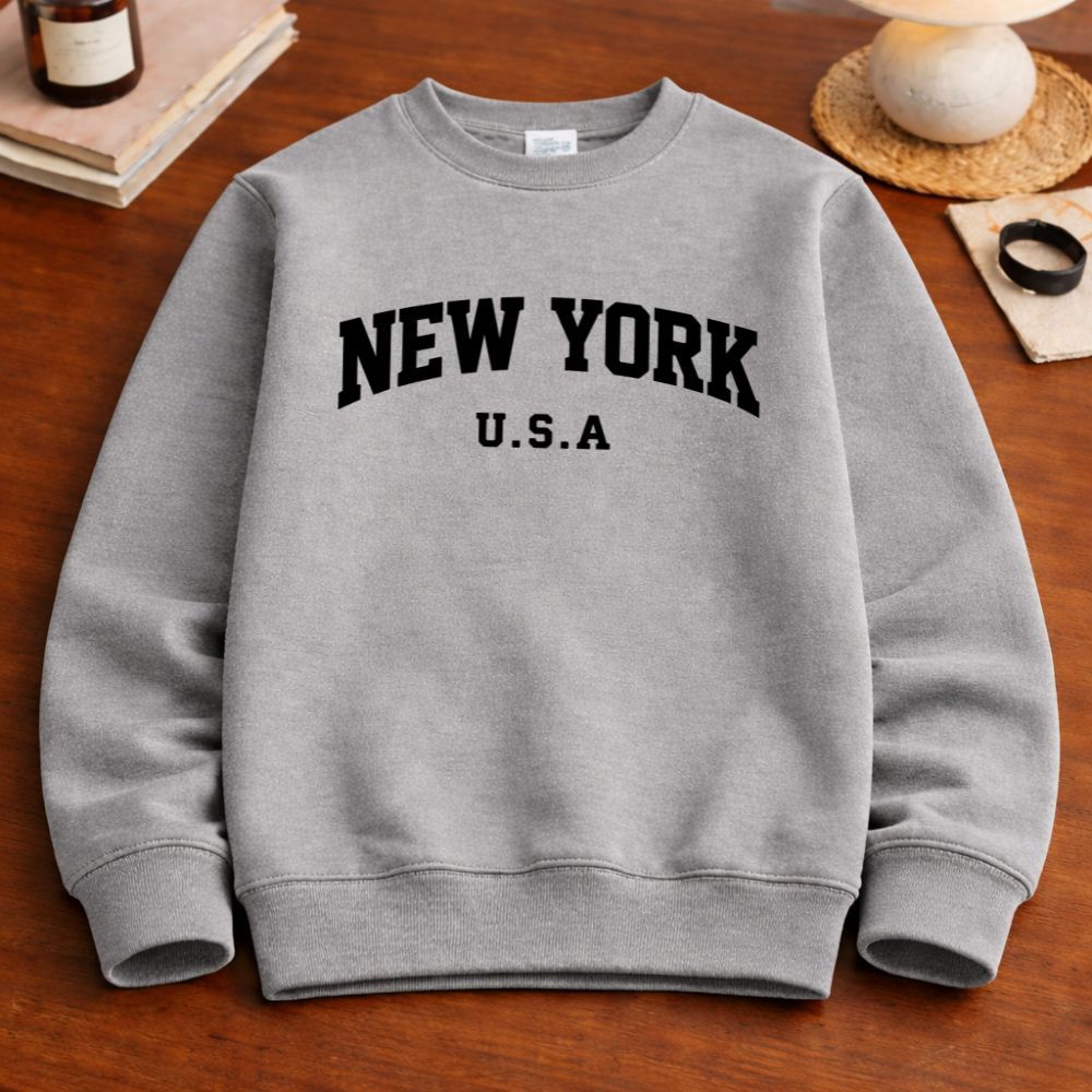 Moletom infantil new york blusa de frio careca pre