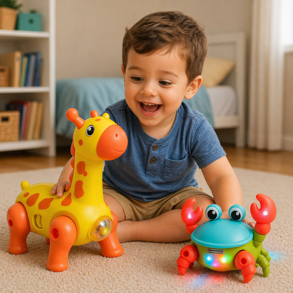 Kit Brinquedo Caranguejo Fujão + Girafa Dançarin