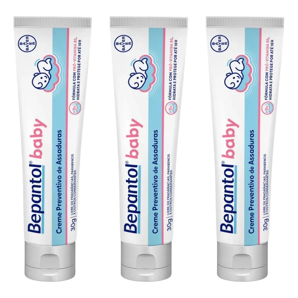 Kit 3 Pomadas Bepantol Baby Assaduras 30g