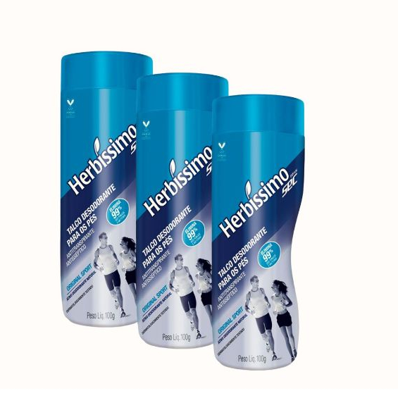 Kit Talco Herbíssimo SEC Tradicional 100g (3 unid